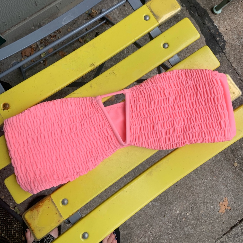 Tori Praver Hadley Smocked Bandeau Bikini Top